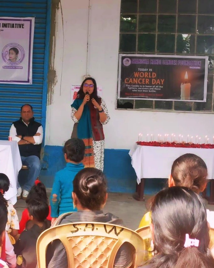 Cancer awareness at Naxalbari on World cancer day,arranged by MANISHA NANDI FOUNDATION